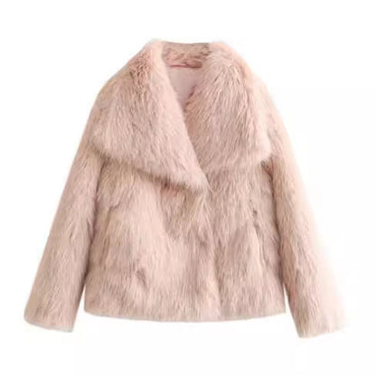 Women’s Winter Plush Coat – Thicken Lapel Casual Long Sleeve Outwear hanyelevate