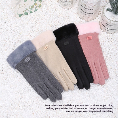Women's Winter Riding Warm Velvet Padded Thickened Touch Screen Gloves hanyelevate