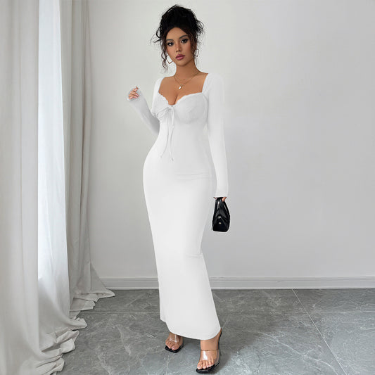 Women’s Solid Color Hip Skirt Dress – High Waist Elegant Style | S–XL