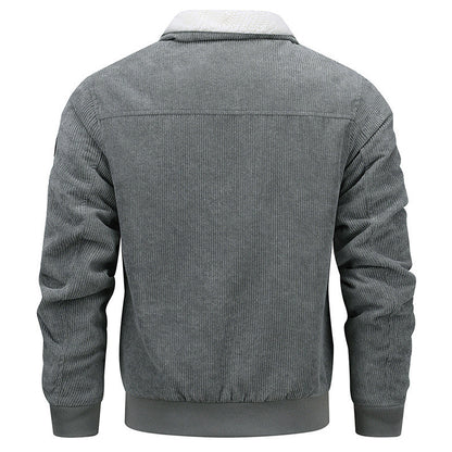 Men’s Winter Coat – Lapel Fleece Lined Jacket with Pockets & Thick Cotton Fabric hanyelevate