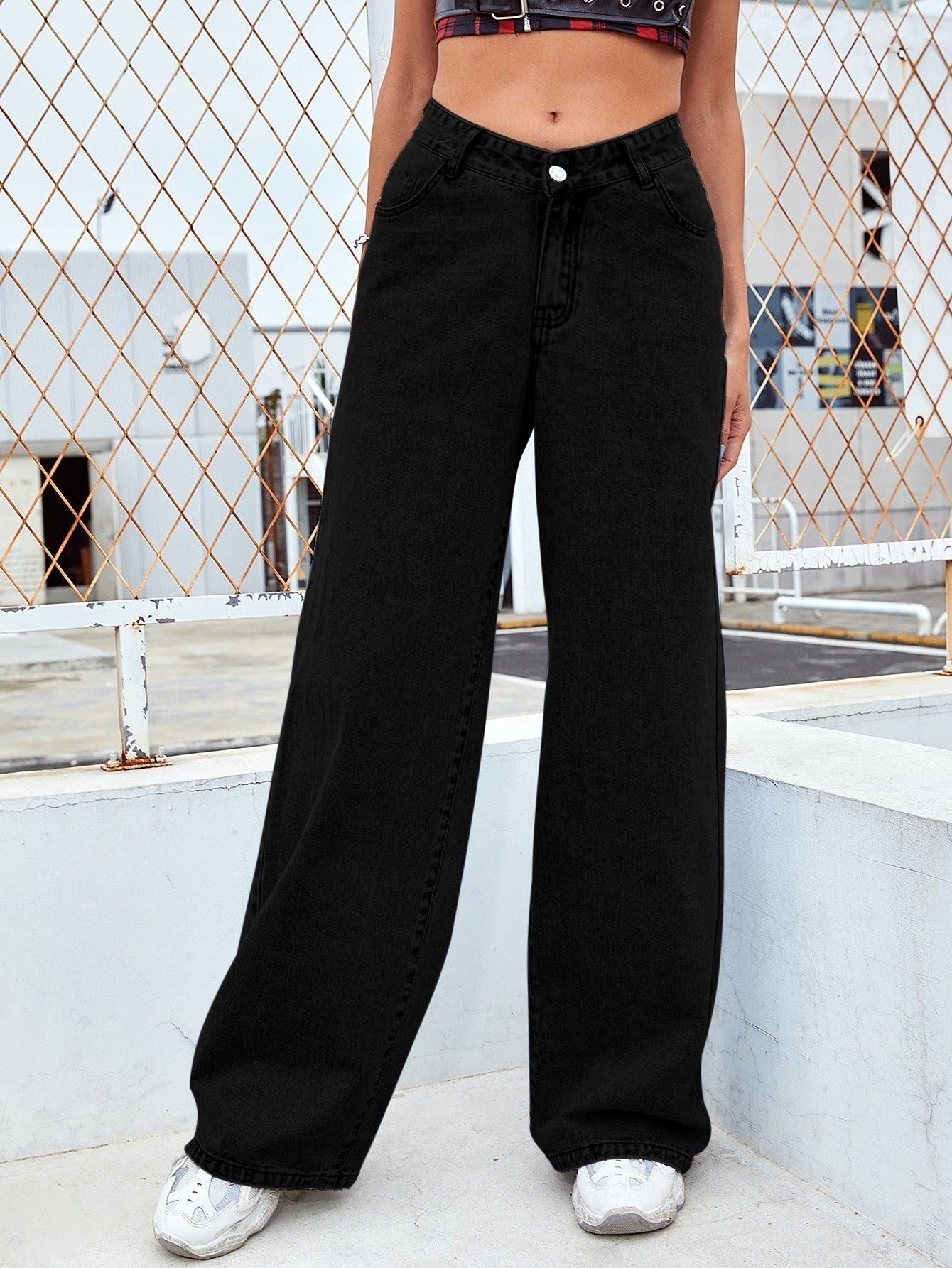 Unisex Cotton Straight-Leg Pants – Mid Waist Casual Trousers with Micro Elasticity