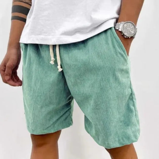 Men's Corduroy Shorts With Drawstring Fashion Casual Pockets Pants Summer hanyelevate