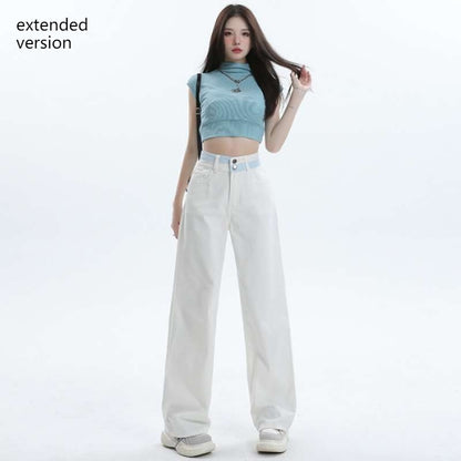 Women’s Cotton Wide-Leg Pants – High/Mid Waist | Meteor Blue, White, Rose Red | XS–2XL