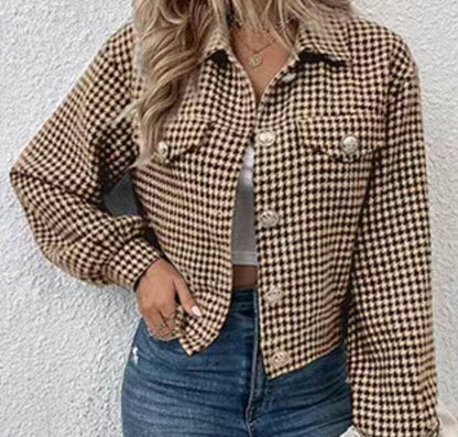 Women’s Short-Length Polyester Top – Long Sleeve | Light Blue, Red, Brown, Black | S–XL hanyelevate
