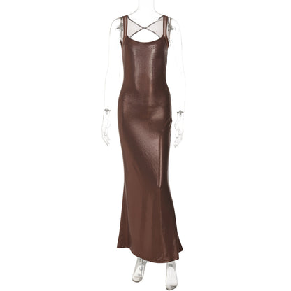 Women’s Backless Sling Dress | High Waist | Long Skirt | Street Fashion