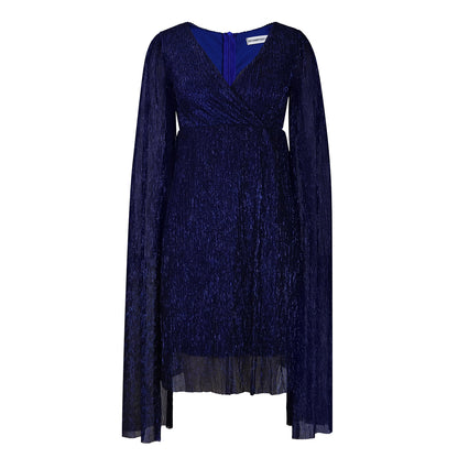 Women’s Solid Color Dress with Elastic Waist – Elegant Polyester Outfit | S–3XL