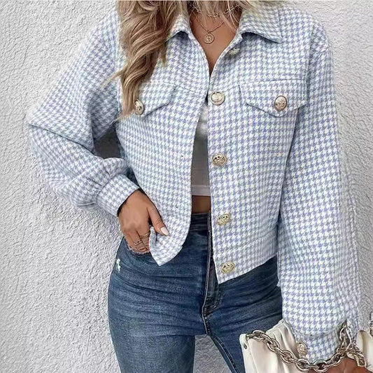 Women’s Short-Length Polyester Top – Long Sleeve | Light Blue, Red, Brown, Black | S–XL hanyelevate