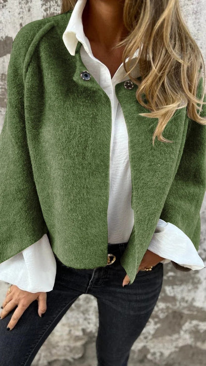 Autumn Winter Cashmere Batwing Sleeve Cardigan – Women’s Loose Fit Short Coat hanyelevate