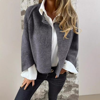 Autumn Winter Cashmere Batwing Sleeve Cardigan – Women’s Loose Fit Short Coat hanyelevate