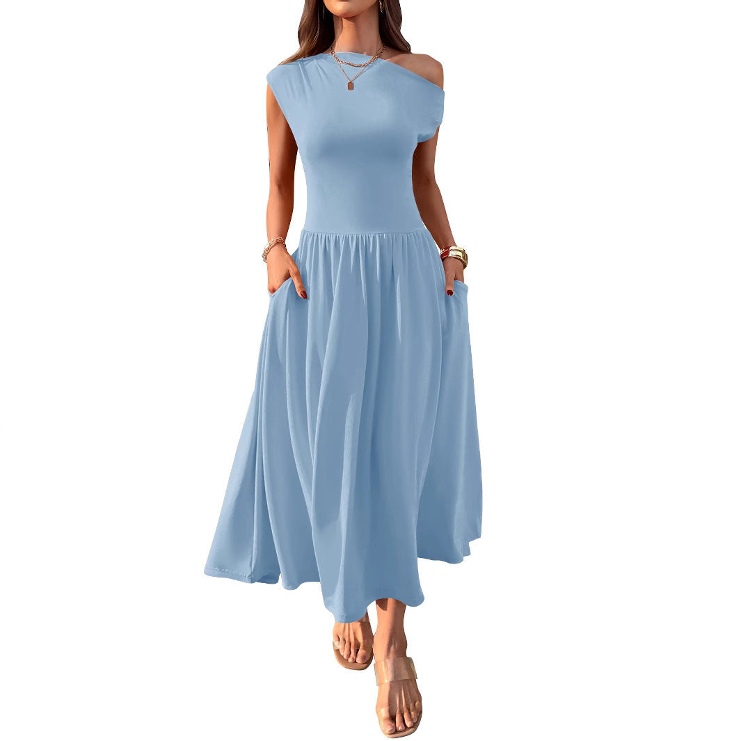 Women’s Knitted Umbrella Skirt – Elastic Waist Sleeveless Dress | S–XL | Multiple Colors hanyelevate