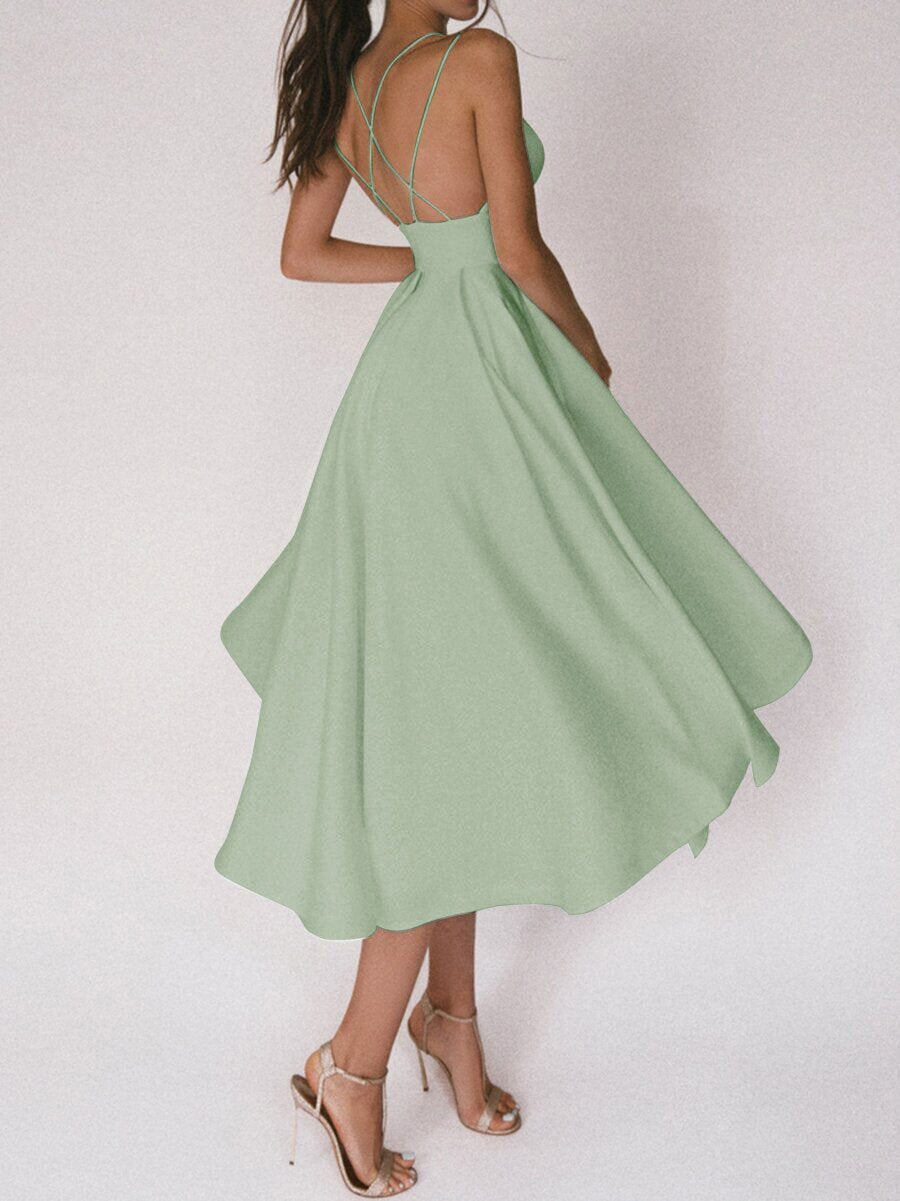 Women’s Fashion Suspender Dress – V-Neck, A-Line, Long Summer Dress hanyelevate