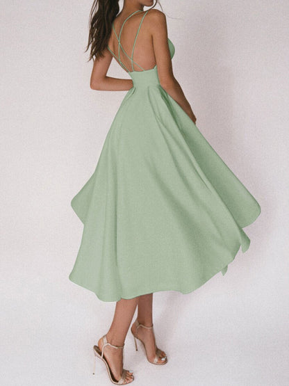 Women’s Fashion Suspender Dress – V-Neck, A-Line, Long Summer Dress hanyelevate