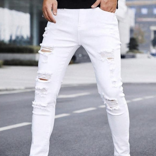 White Loose Straight-Leg Pants with Double-Layer Belt | Drawstring Closure