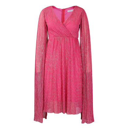 Women’s Solid Color Dress with Elastic Waist – Elegant Polyester Outfit | S–3XL