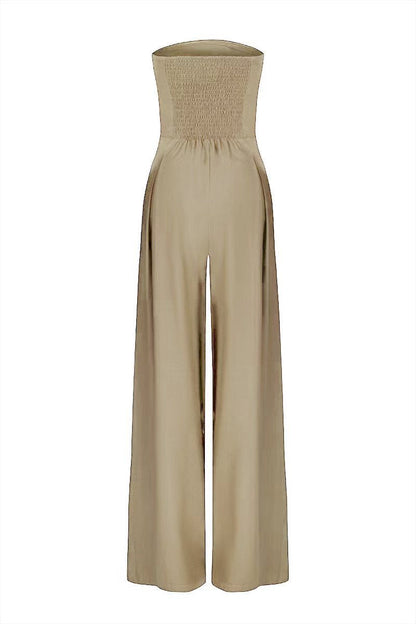 Loose Tube-top Jumpsuit Ins Fashion Backless Wide Leg Long Pants Overalls Women's Clothing hanyelevate