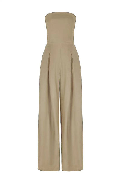 Loose Tube-top Jumpsuit Ins Fashion Backless Wide Leg Long Pants Overalls Women's Clothing hanyelevate