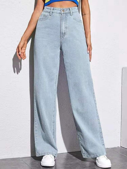 Unisex Cotton Straight-Leg Pants – Mid Waist Casual Trousers with Micro Elasticity