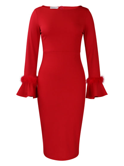 Women’s High Waist Mid Skirt Dress – Temperament Commute Style with 3D Decoration | S–XXXL