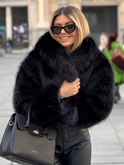 Women’s Winter Plush Coat – Thicken Lapel Casual Long Sleeve Outwear hanyelevate