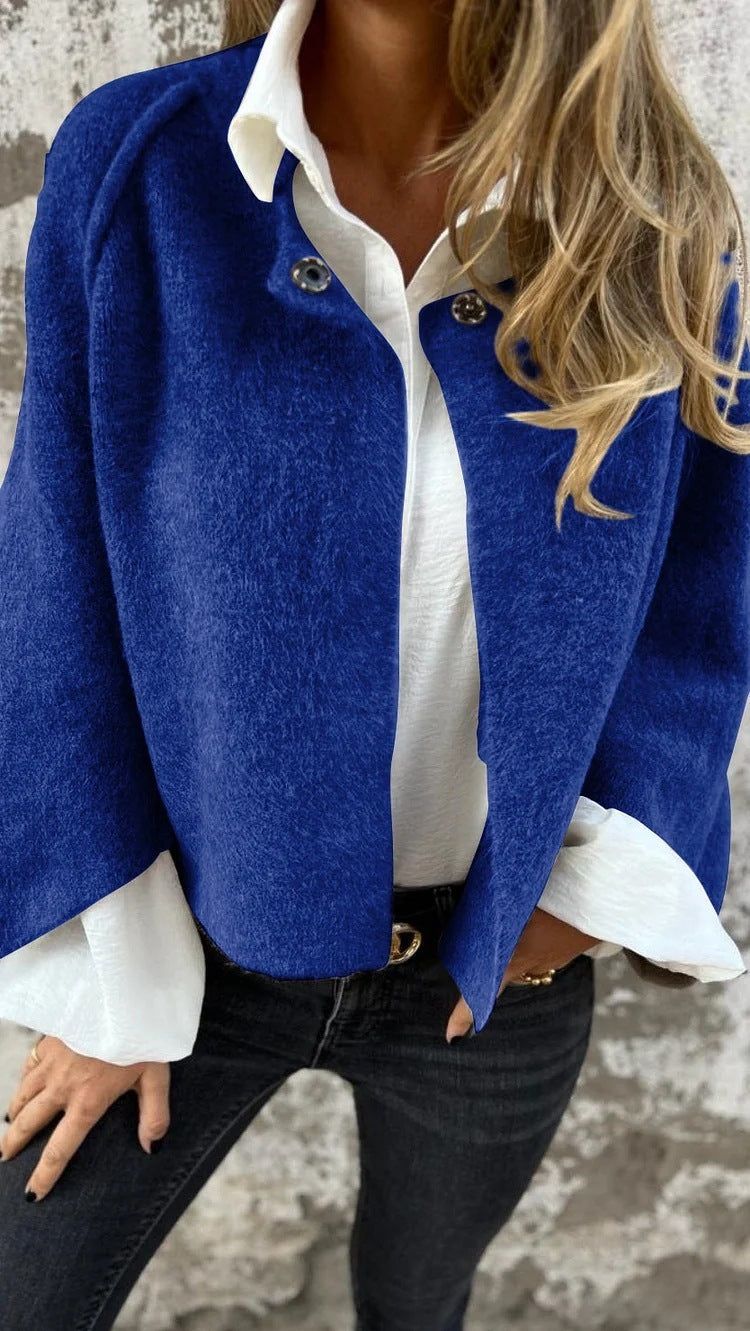 Autumn Winter Cashmere Batwing Sleeve Cardigan – Women’s Loose Fit Short Coat hanyelevate