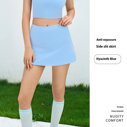Women’s Athletic Skirt with Built-In Shorts – Fake Two-Piece Anti-Exposure Mini Culottes hanyelevate
