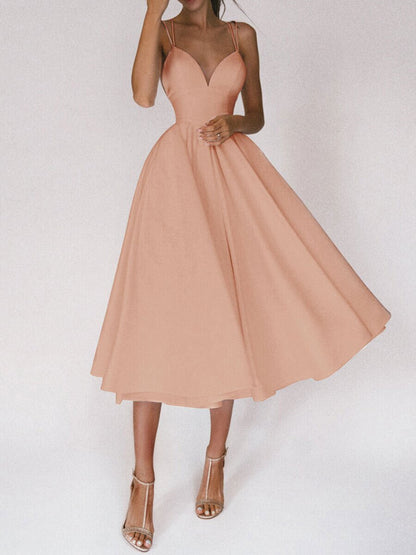 Women’s Fashion Suspender Dress – V-Neck, A-Line, Long Summer Dress hanyelevate