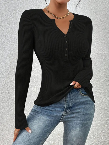 Women’s Slim Fit Long Sleeve Pullover – Wine Red, Gray, Black, Dark Blue, Apricot | XS–XL