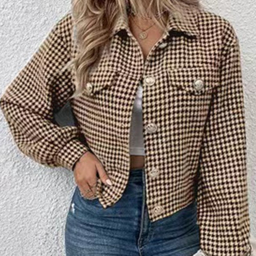 Women’s Short-Length Polyester Top – Long Sleeve | Light Blue, Red, Brown, Black | S–XL hanyelevate