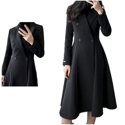 Plus Size Women's Suit Trench Coat – Long Autumn Overcoat for Elegant Looks hanyelevate