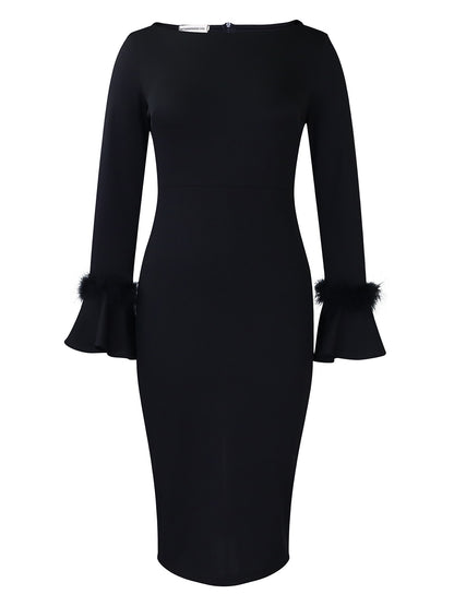Women’s High Waist Mid Skirt Dress – Temperament Commute Style with 3D Decoration | S–XXXL