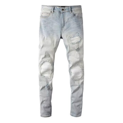 Women’s Light Blue High Waist Denim Pants – Korean Style Straight Pencil Jeans | Zipper Fly | Sizes 28–36