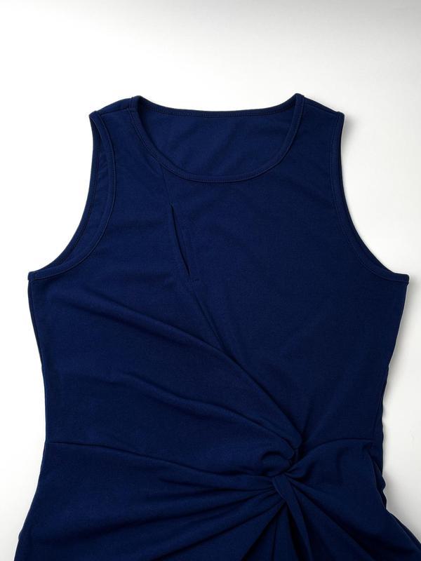 Women’s Elegant Sleeveless Dress – Navy Blue Spring Collection
