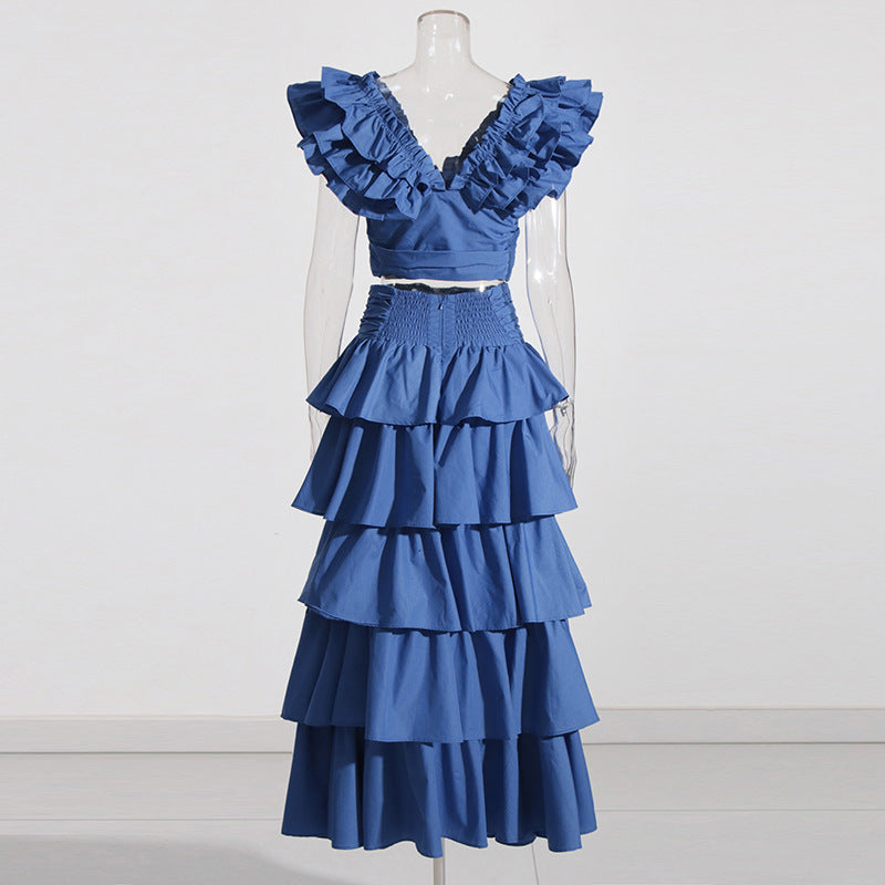 Summer Two-Piece Outfit – Ruffle Skirt & Crop Top Set for Women | Casual Vacation Wear hanyelevate