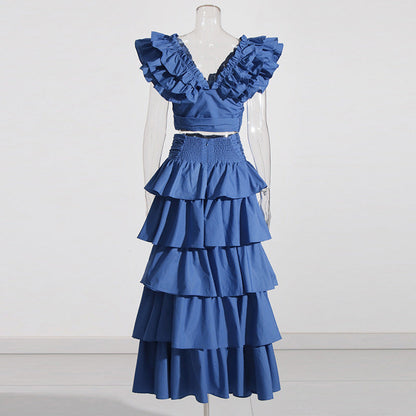 Summer Two-Piece Outfit – Ruffle Skirt & Crop Top Set for Women | Casual Vacation Wear hanyelevate