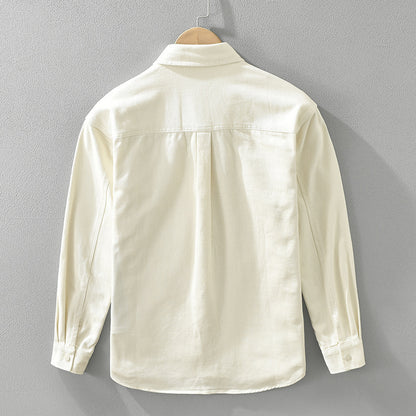 Men’s Japanese Retro Cotton Cardigan | Color Matching | Loose Fit