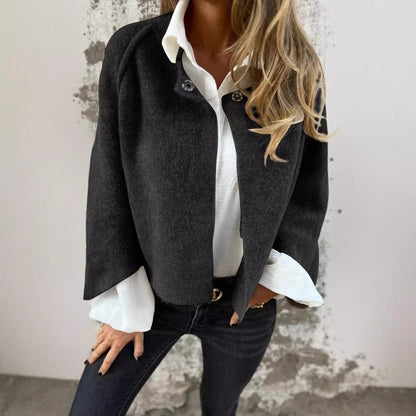 Autumn Winter Cashmere Batwing Sleeve Cardigan – Women’s Loose Fit Short Coat hanyelevate