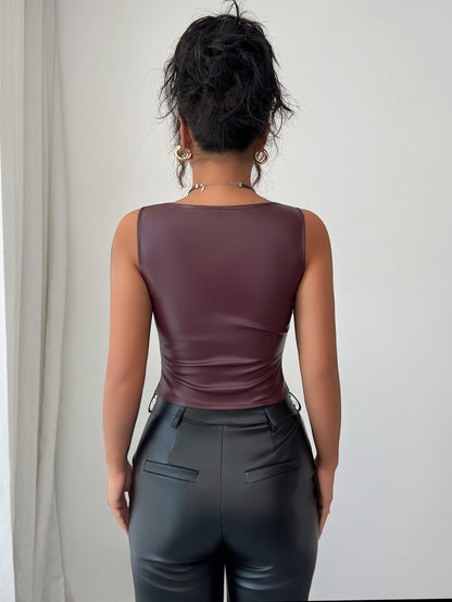 Women’s Elegant Slim Fit Dress – Solid Color | Black, Brown, Wine Red | S–XL