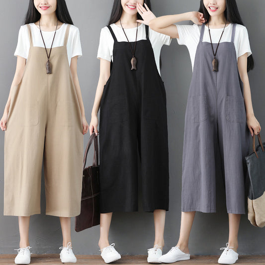 Women’s High-Waist Cotton Cropped Pants – Casual Slim Fit