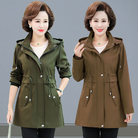 Spring And Autumn Fashionable Jacket Mid-length Trench Coat hanyelevate