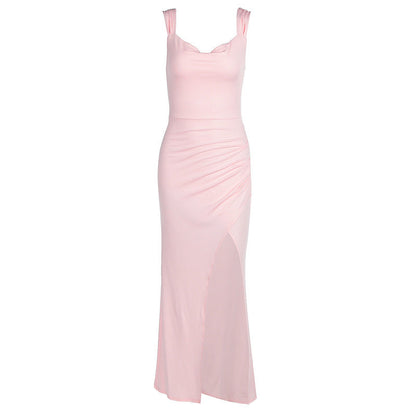 Elegant Back Tie Slit Dress – Women’s Sleeveless Slim Fit Party Dress hanyelevate
