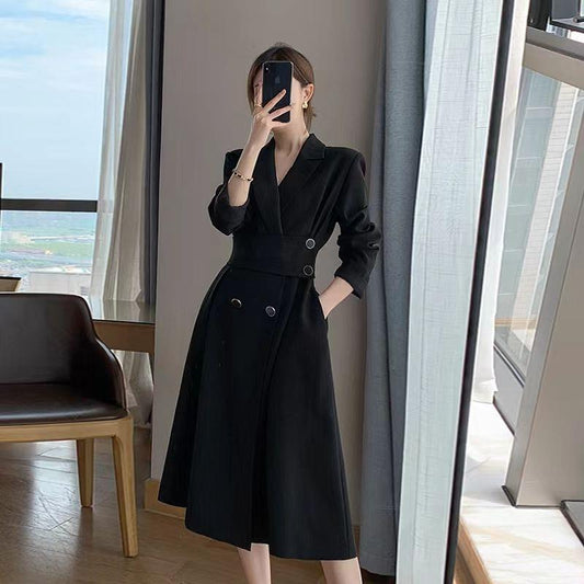 High-Waist Long Dress – Black color long dress for women | Full sleeves long dress | Long one Piece dress for women | Elegant Black color long dress