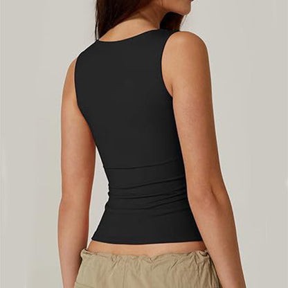 Summer Fashion Sleeveless Top for Women – Slim Fit Square Neck Tank Vest hanyelevate